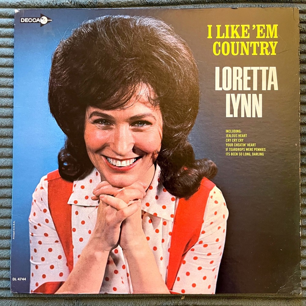 Loretta Lynn I Like 'Em Country Vinyl LP Decca DL 4744 Black Vintage 1966 Album